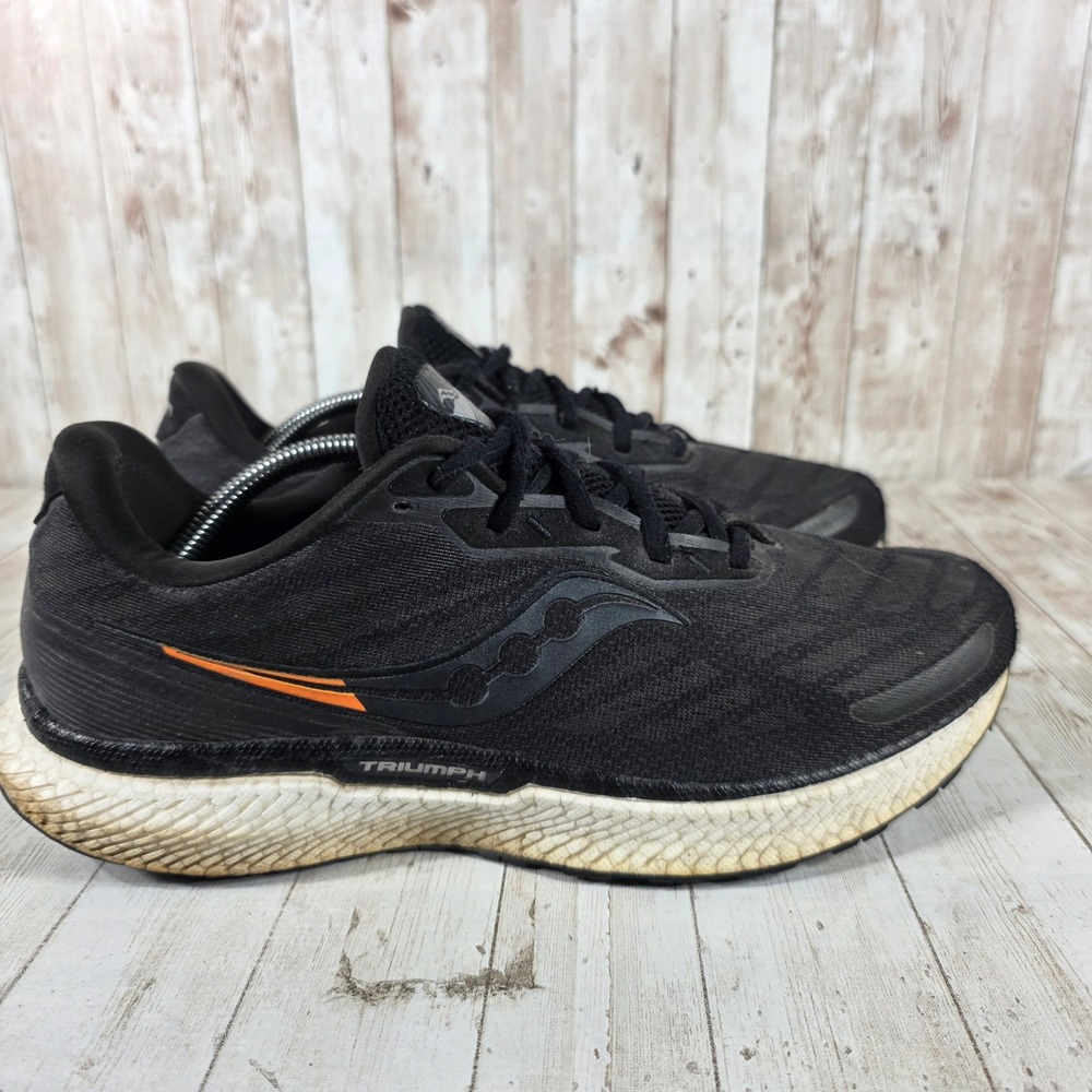 Saucony Triumph 19 Mens Running Shoes Black Orange S20678-10‎ Size 12